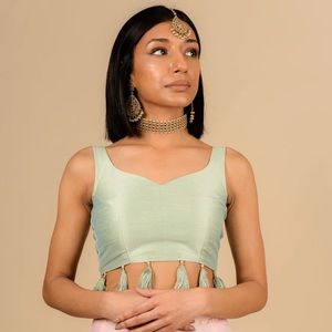 NWT Seafoam Tassel Lehenga Blouse